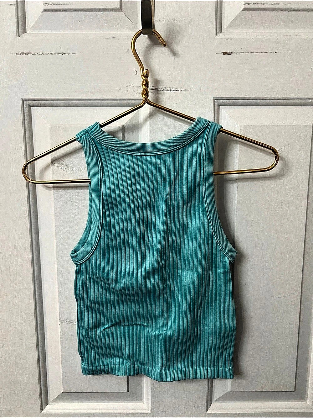 Zenana Ribbed Seamless Crop Tank Top Blue Size Small/Medium - Picture 2 of 3